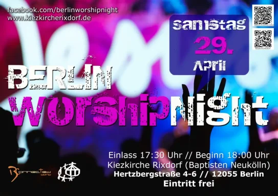Plakat mit der Ankündigung der Worship Night 2023